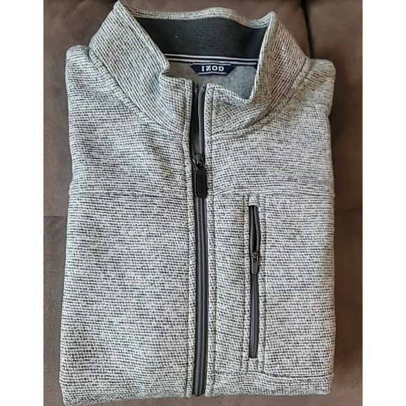 Izod Other - Izod Men’s Vest Light Gray Full Zip Sleeveless Outdoor Golf Size XL Polyester